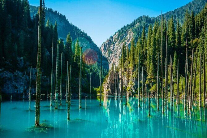 1 Day Express Tour: Charyn Canyon, Kaindy & Kolsay Lakes - Kaindy Lake at 2,000+ meters: a landslide that made a legend